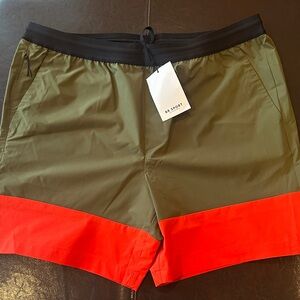 NWT Banana Republic BR Sport Olive and Black Athletic Shorts